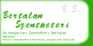 bertalan szentpeteri business card